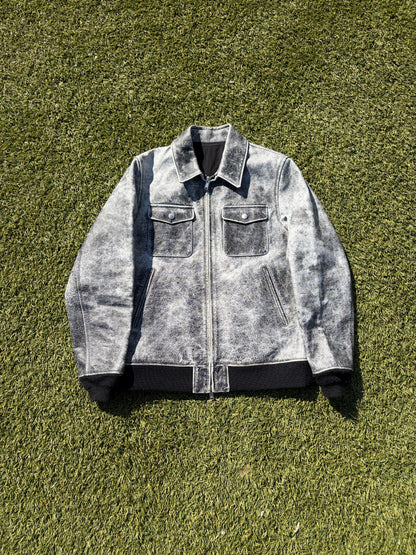 AW17 “Brainwashed Generation” - Undercover Ash Smoke Crackle Leather Jacket