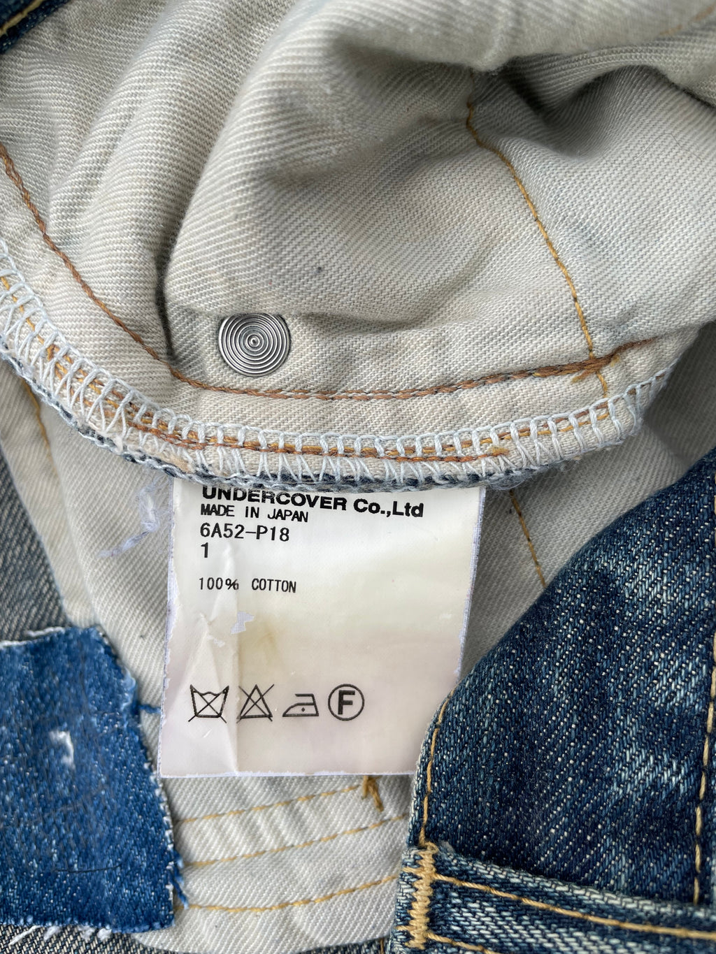 AW06 “GURUGURU” - Undercover Insects Embroidered Blue Denim