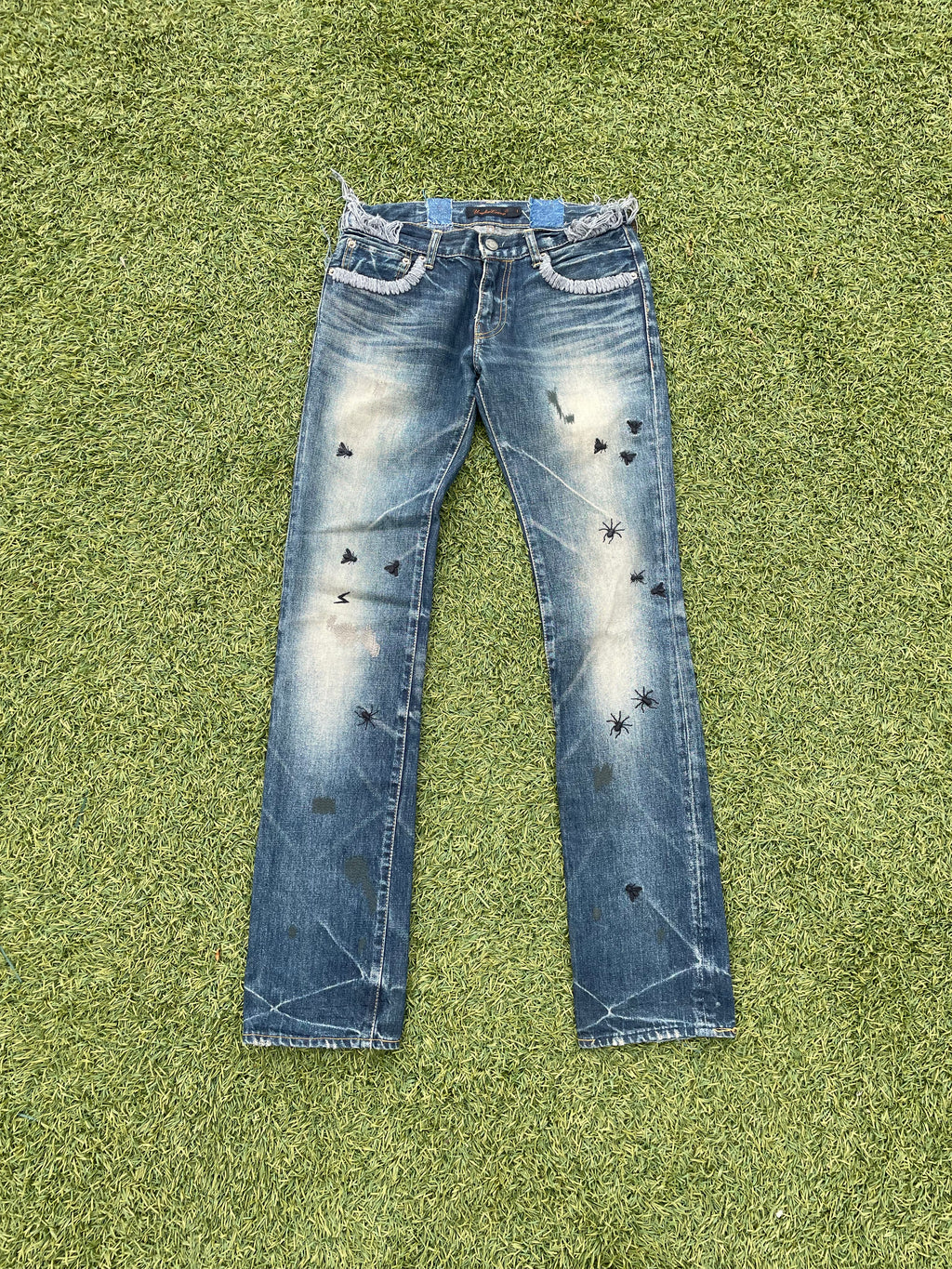 AW06 “GURUGURU” - Undercover Insects Embroidered Blue Denim
