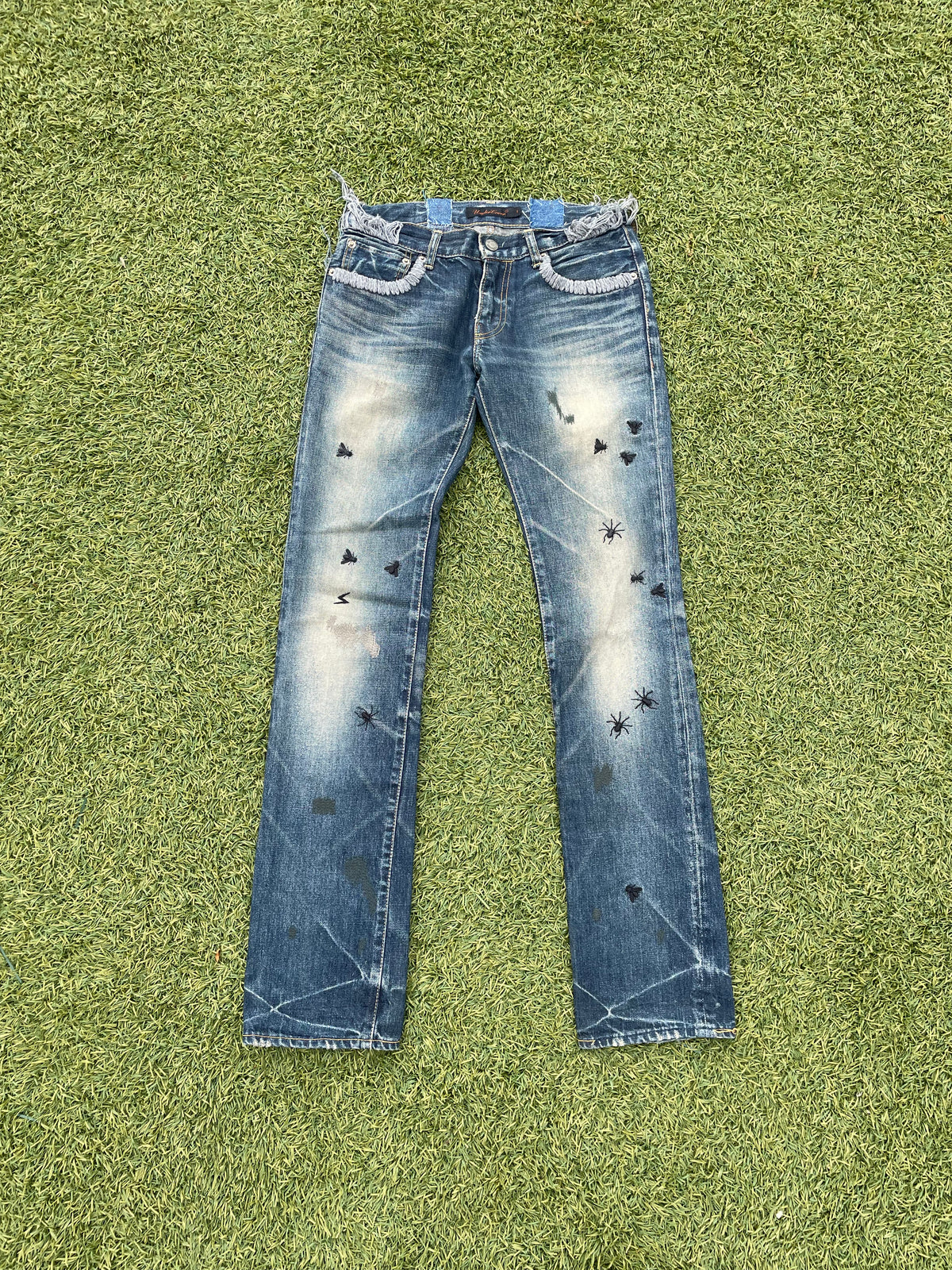 AW06 “GURUGURU” - Undercover Insects Embroidered Blue Denim