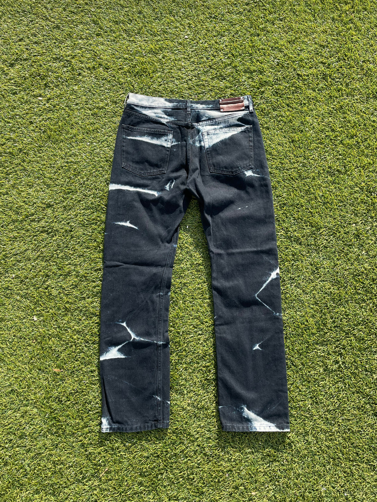 AW22 Dries Van Noten Bleached Ripple Black Denim