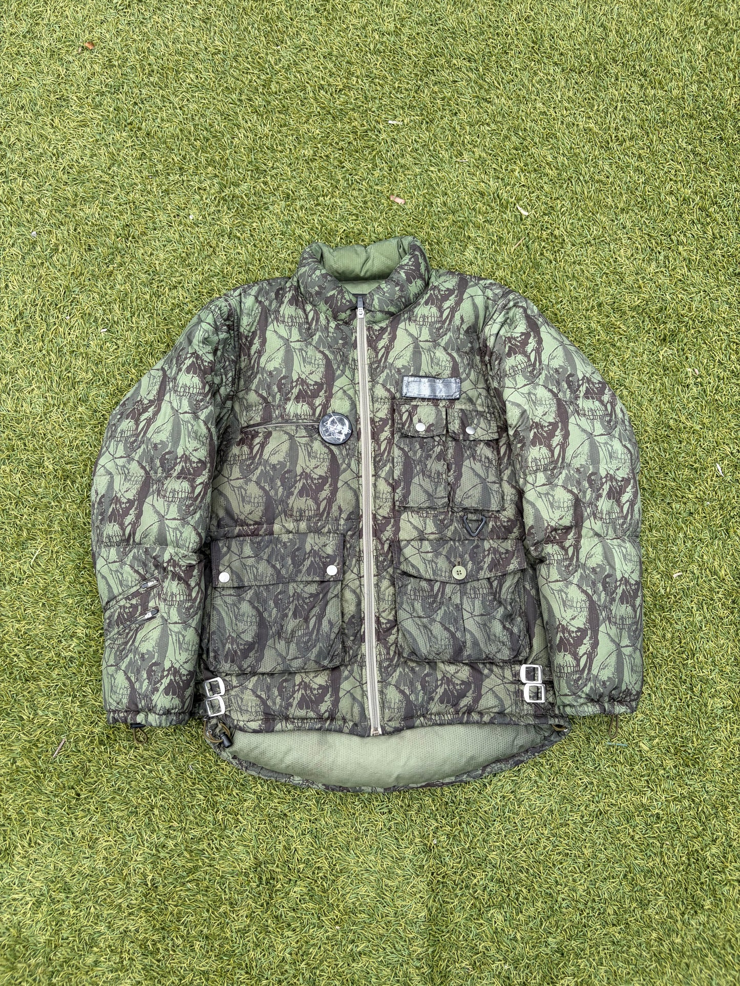 AW03 “Paperdoll” - Undercover Osama Bin Laden Skull Utility Cargo Puffer Jacket