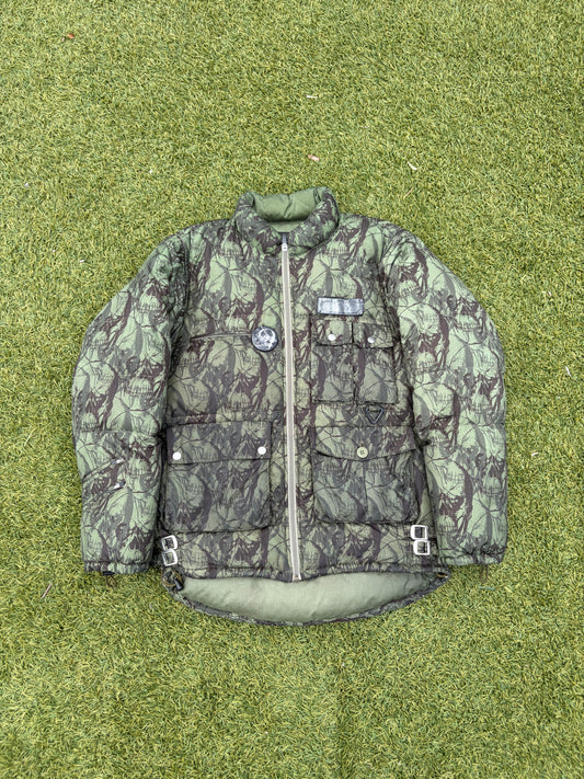 AW03 “Paperdoll” - Undercover Osama Bin Laden Skull Utility Cargo Puffer Jacket