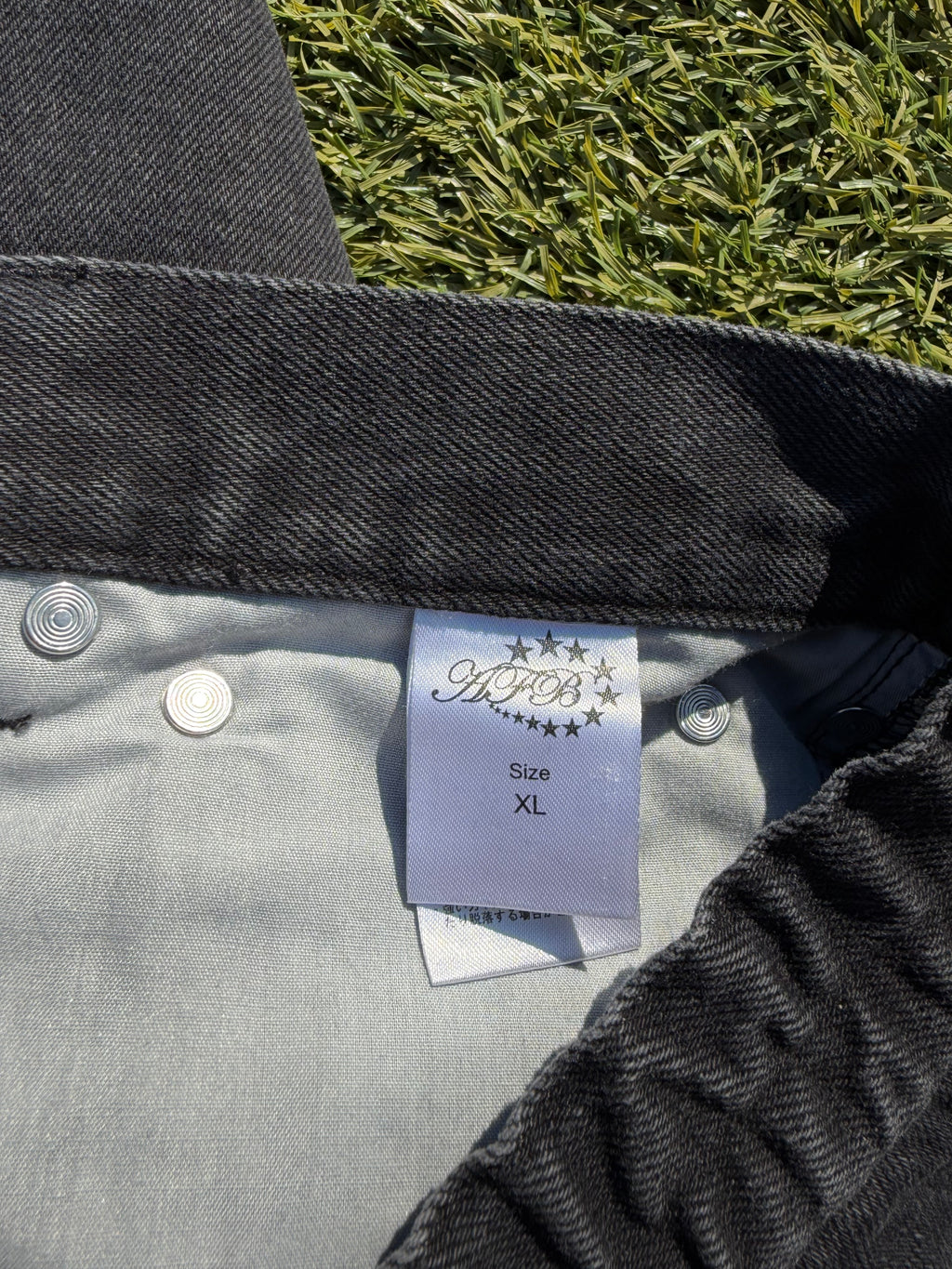 AFB Studded Super Baggy Black Denim