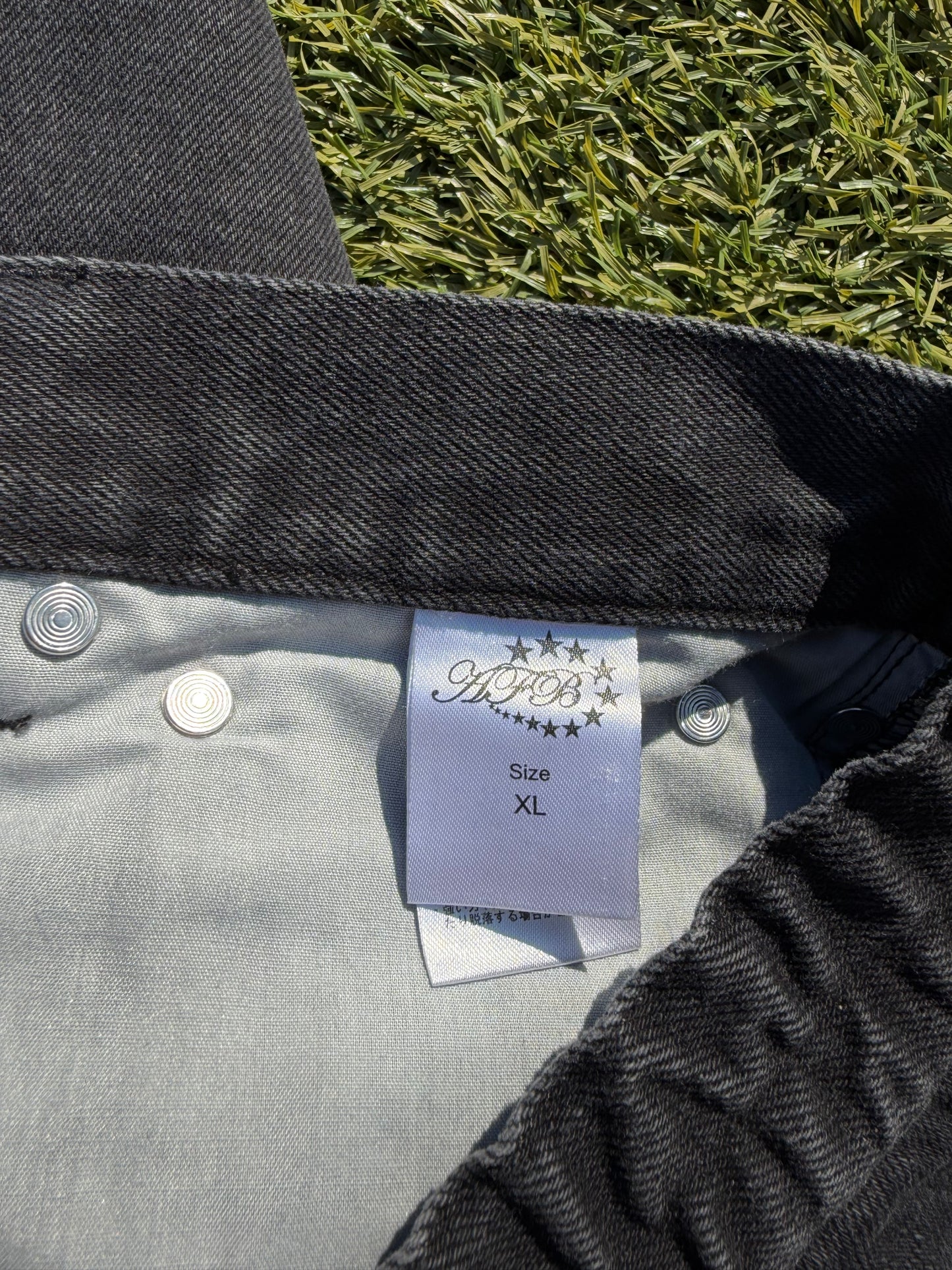 AFB Studded Super Baggy Black Denim