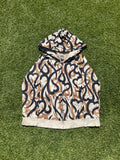AW04 “Give Peace A Chance” - Number (N)ine Tribal Heart Camo Distressed Zip Up Hoodie