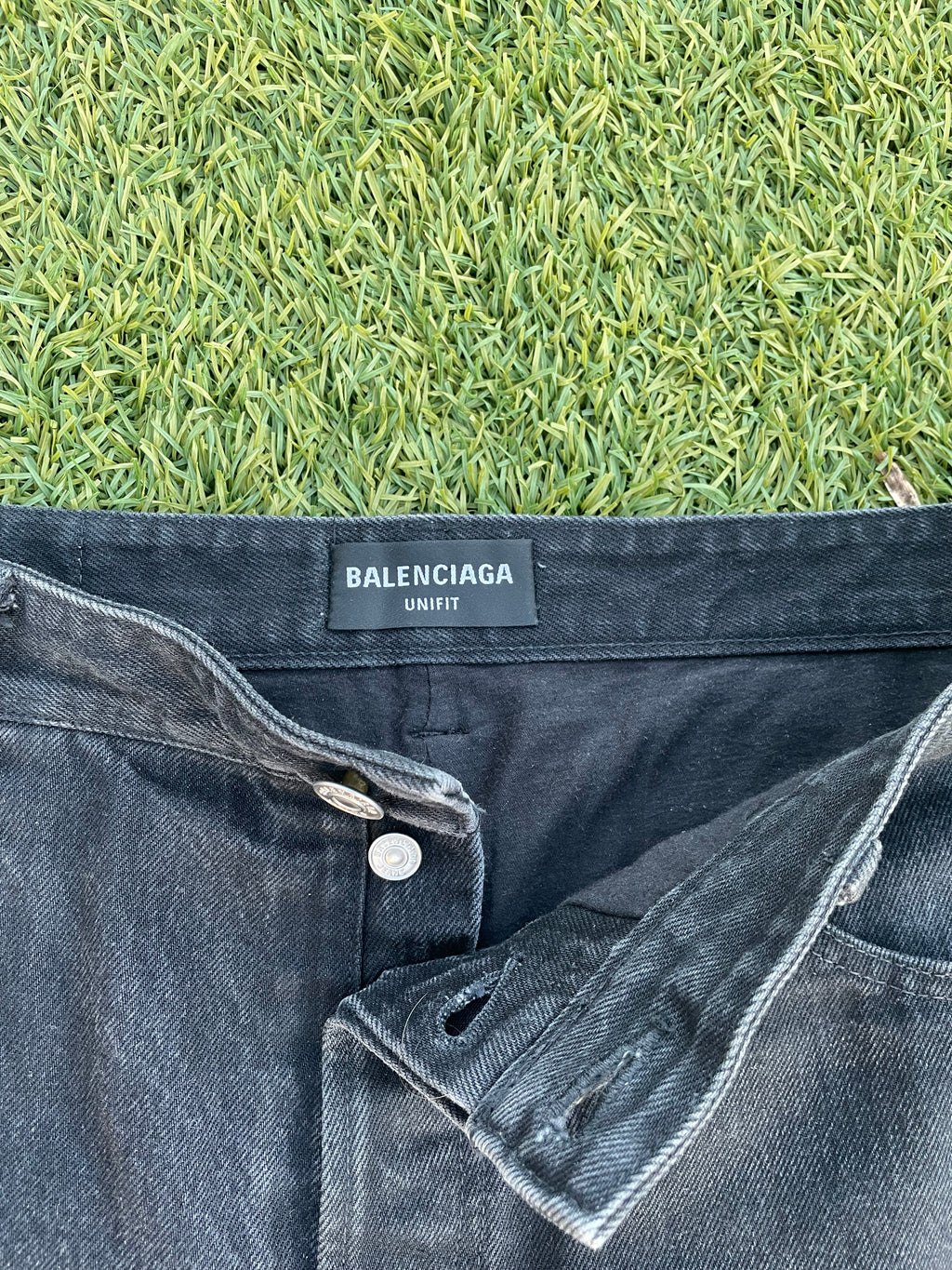 AW21 “Afterworld” - Balenciaga Slashed Sporty B Track Hybrid Denim