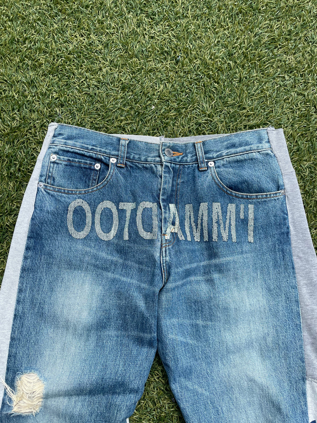 AW02 “Witch Cells Division” - Undercover ‘Immadtoo’ Hybrid Lightwash Distressed Denim