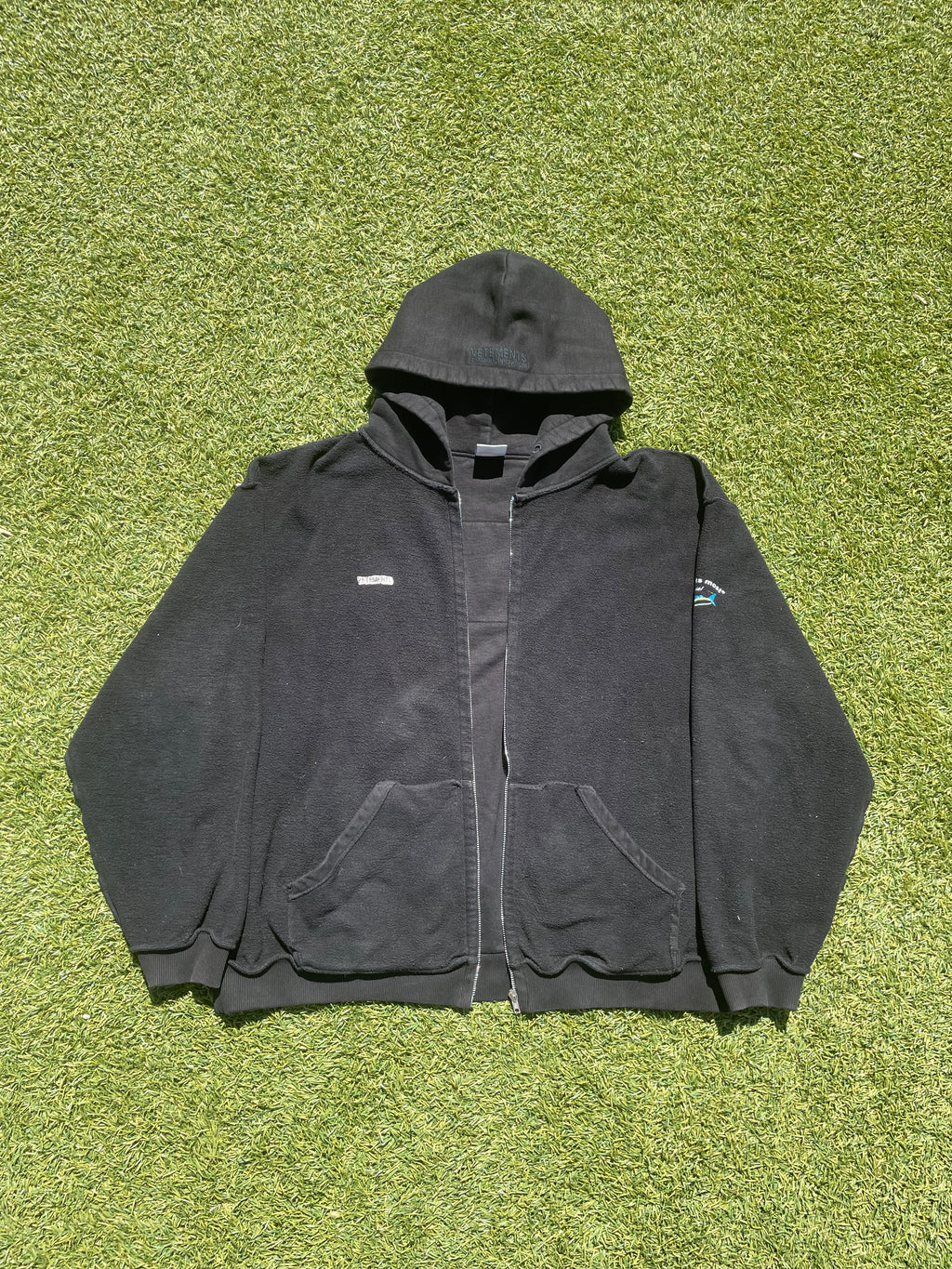AW18 Vetements Inside Out Shark Zip Up Hoodie