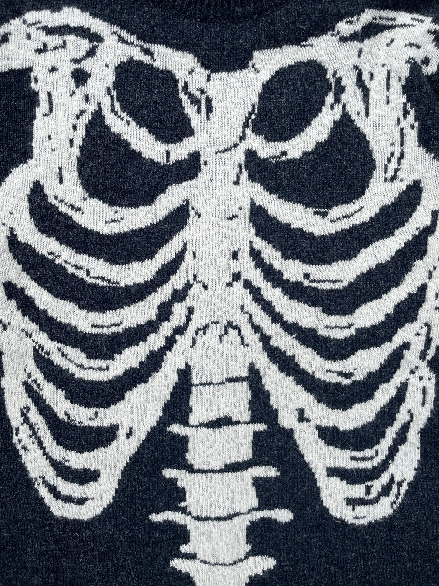 FW18 Saint Laurent Skeleton Intarsia Knit Sweater