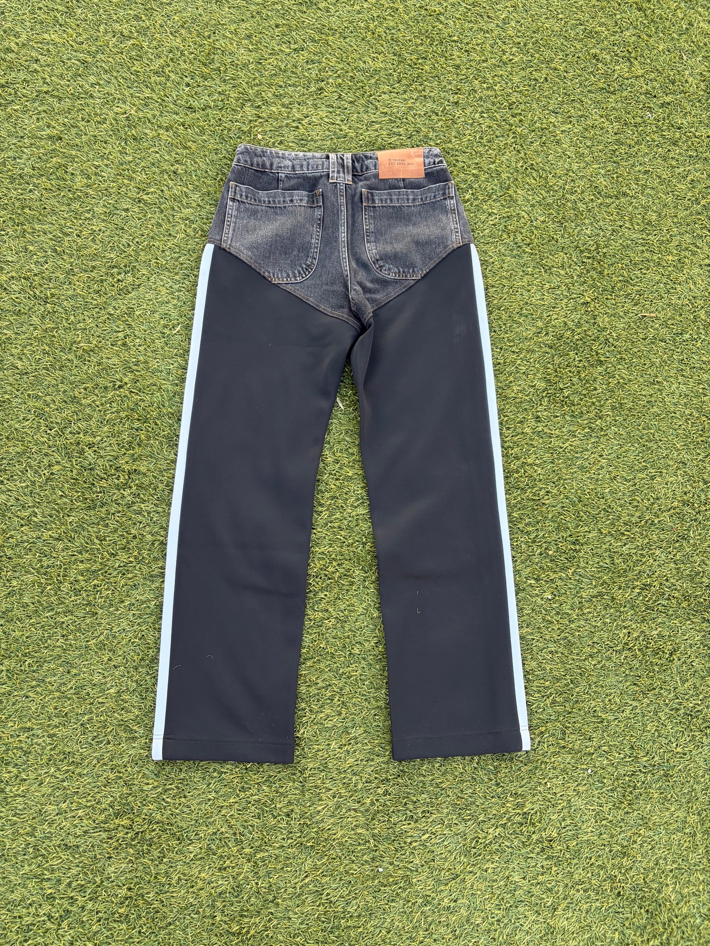 SS20 Telfar Hybrid Stripe Track Denim