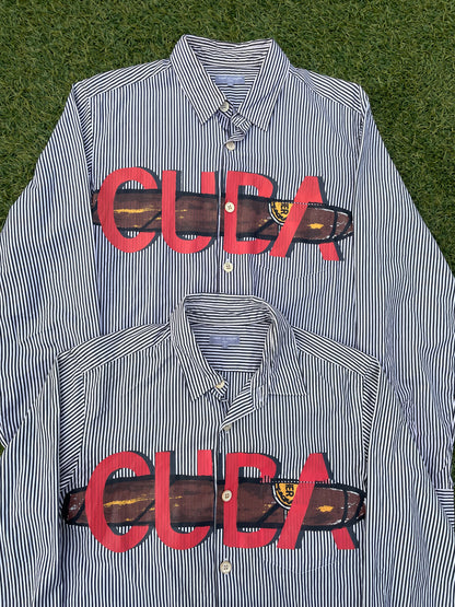 AD2002 Comme Des Garçons Homme Cuban Cigar Painted Stripe Button Up