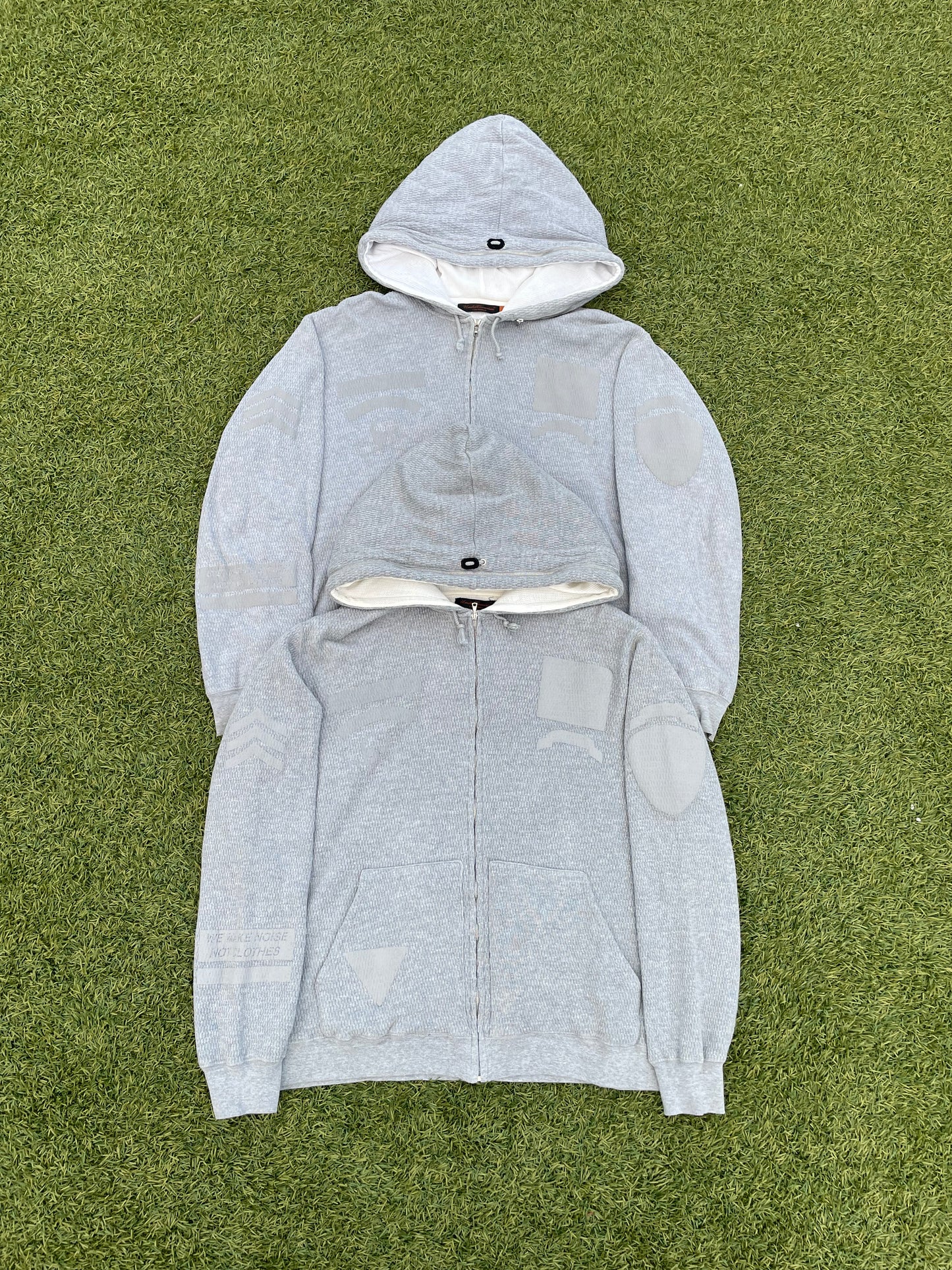 AW05 “Arts & Crafts” - Undercover Triple Hood Thermal Zip Up Hoodie