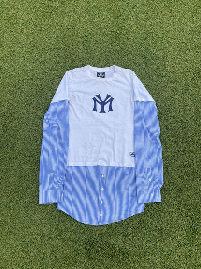 FW23 Mowalola 'NYC' Logo Hybrid Stripe Button Up Shirt