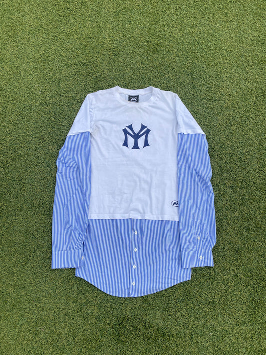 FW23 Mowalola 'NYC' Logo Hybrid Stripe Button Up Shirt