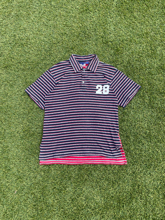 AD2006 Junya Watanabe “28” Stripe Hybrid Polo Shirt