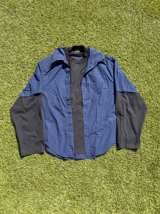 FW22 Balenciaga Hybrid Plaid Layered Long Sleeve