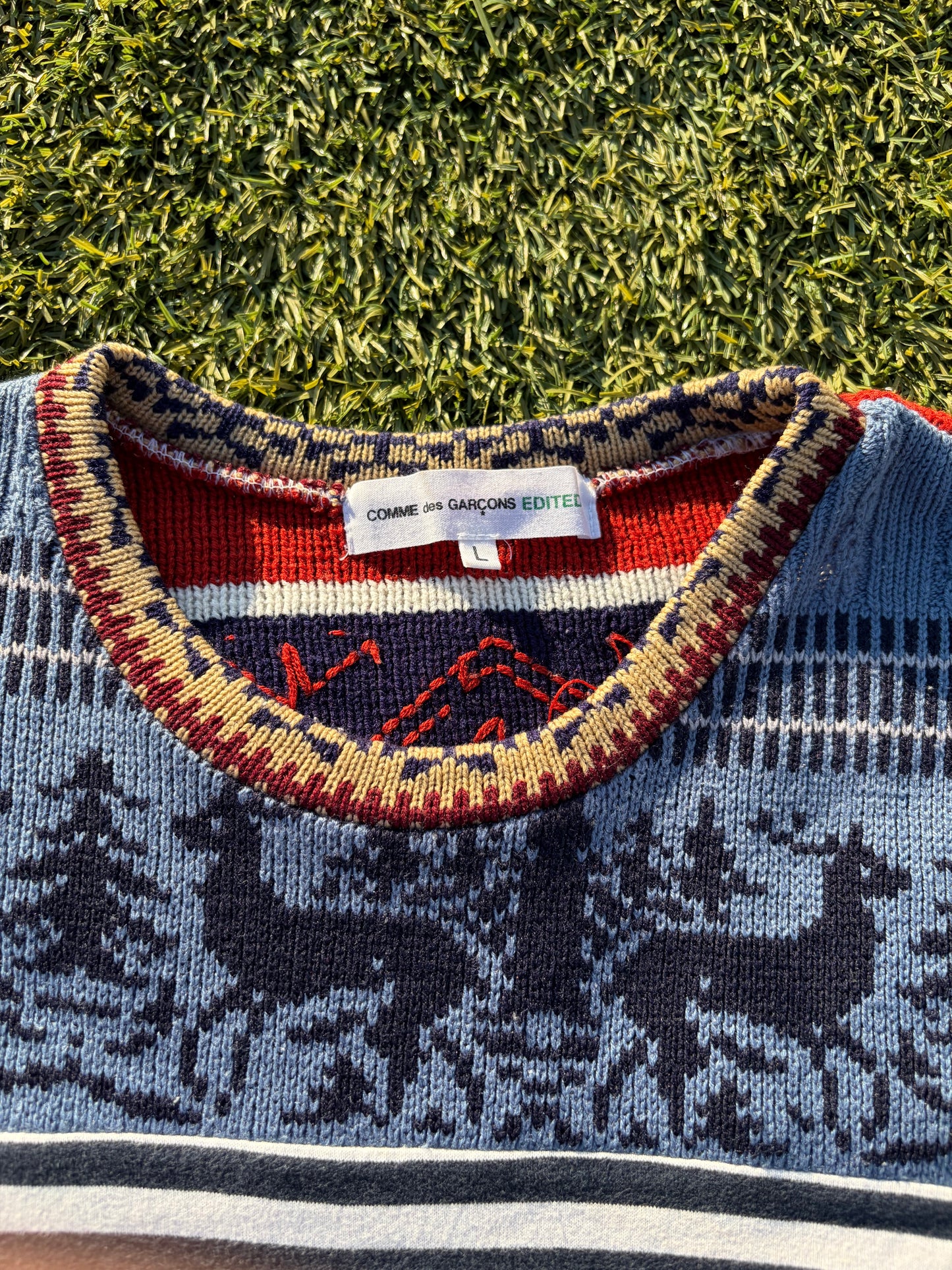 AD2010 Comme Des Garçons Edited Stripe Nordic Knit Long Sleeve