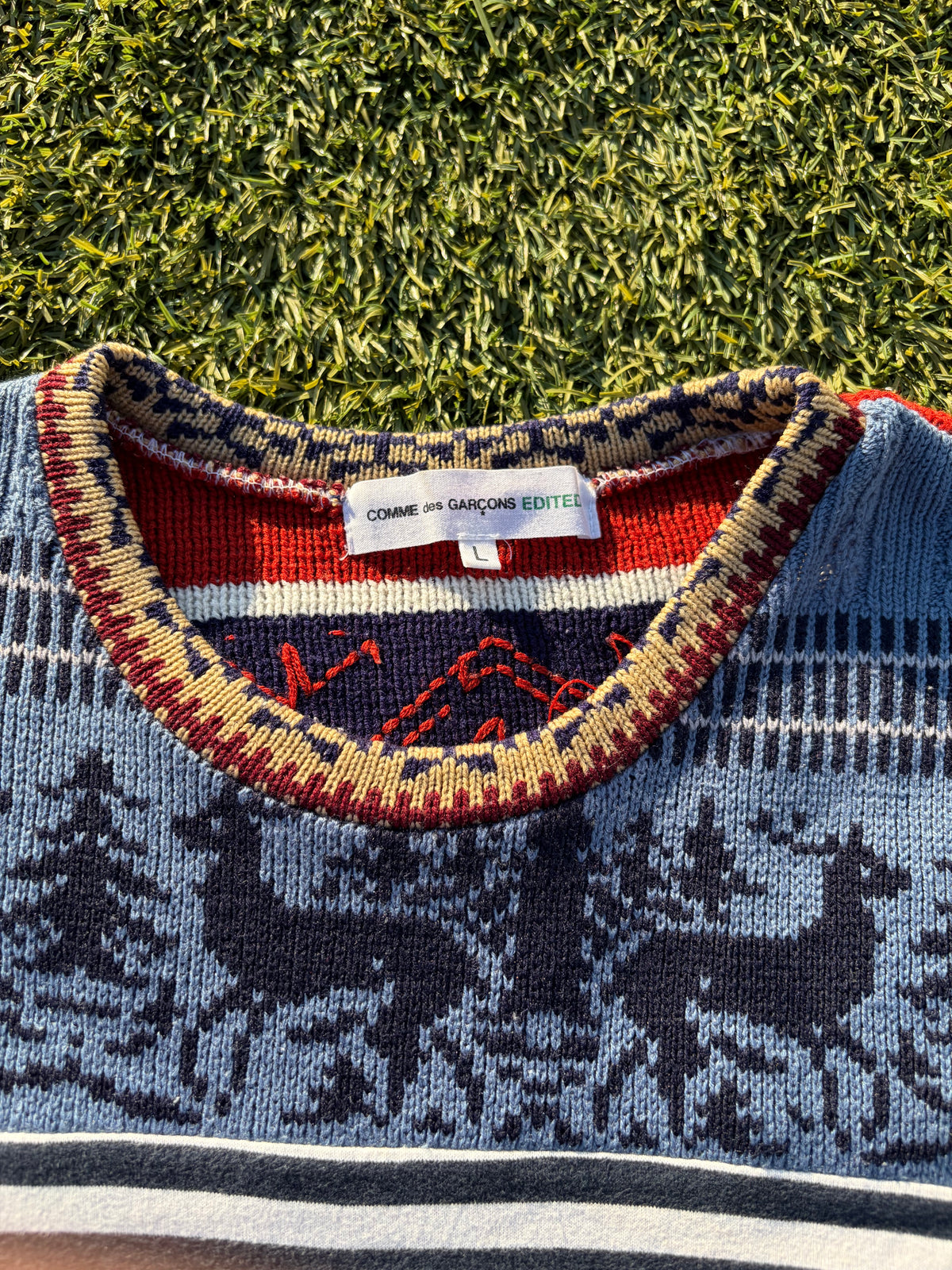 AD2010 Comme Des Garçons Edited Stripe Nordic Knit Long Sleeve