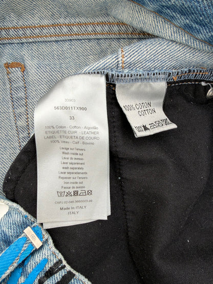 SS15 Dior By Kris Van Assche Multi-Color Scribble Lightwash Denim