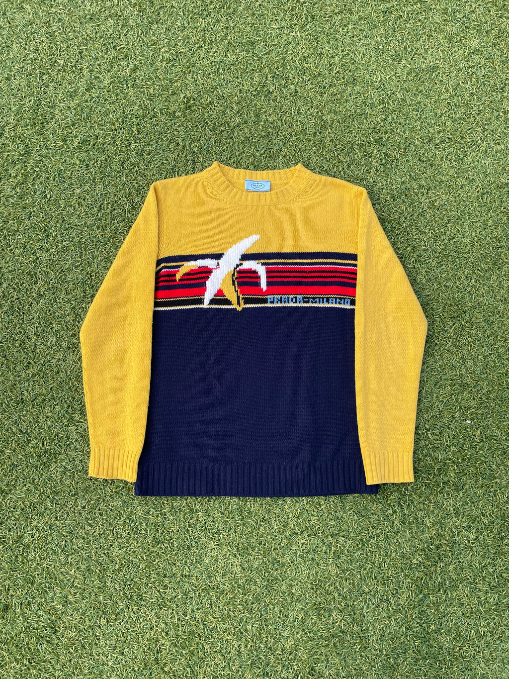 AW2018 Prada Milano Banana Stripe Knit Sweater 🍌