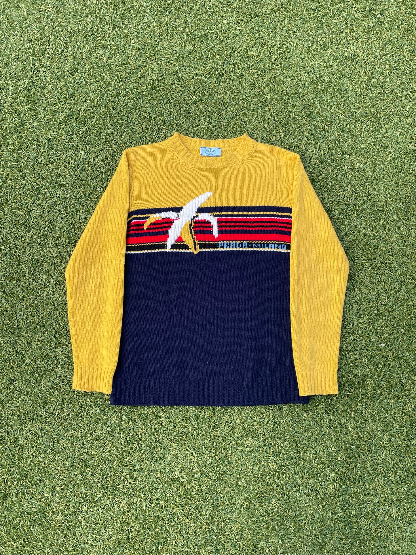 AW2018 Prada Milano Banana Stripe Knit Sweater 🍌