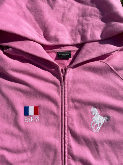 FW22 360* Snowstorm - Balenciaga Polo Pink Zip Up Hoodie