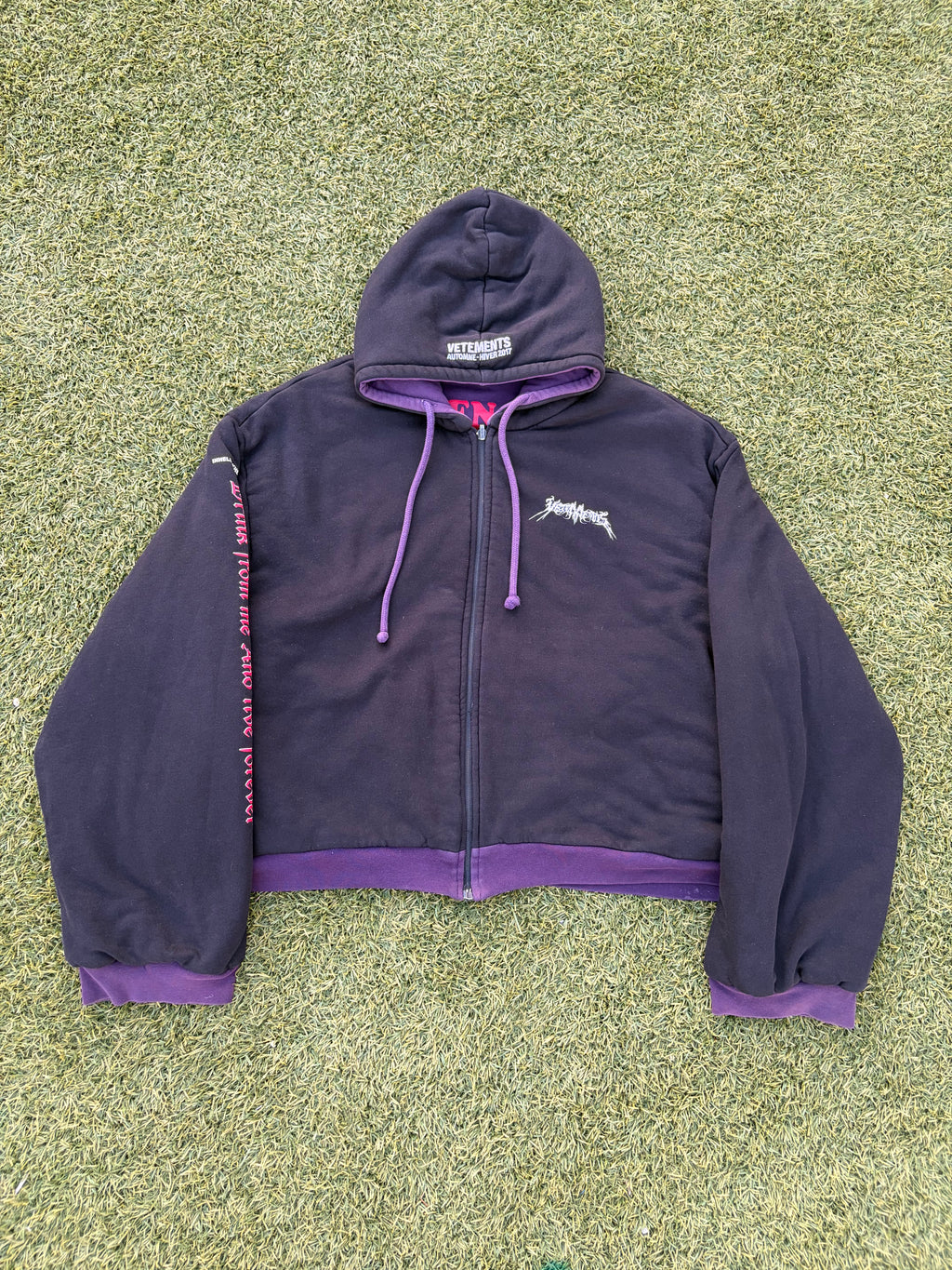 AW17 Vetements Eleven Inch Gun Club/Total F*cking Darkness Reversible Padded Cotton Bomber Jacket