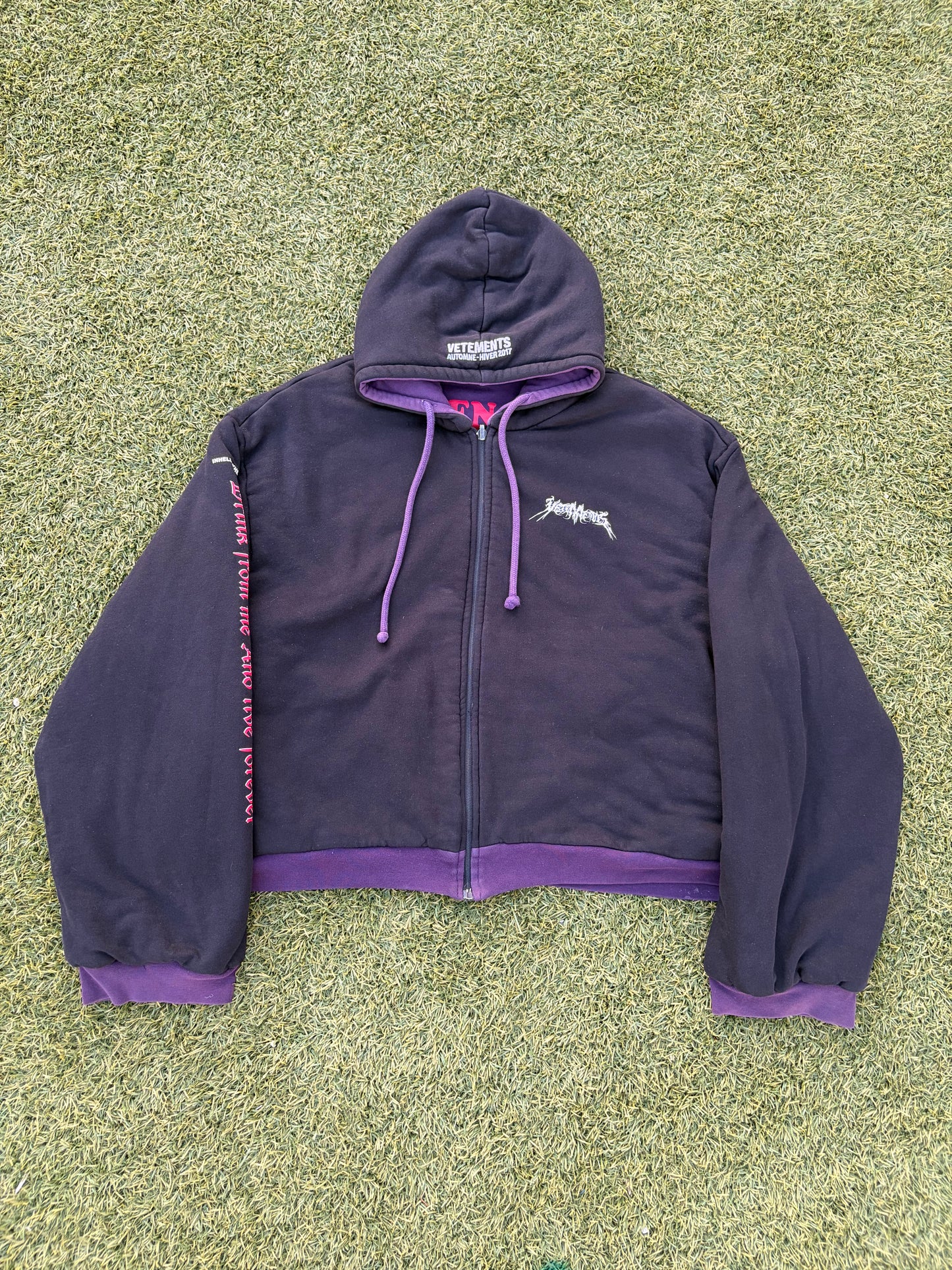 AW17 Vetements Eleven Inch Gun Club/Total F*cking Darkness Reversible Padded Cotton Bomber Jacket