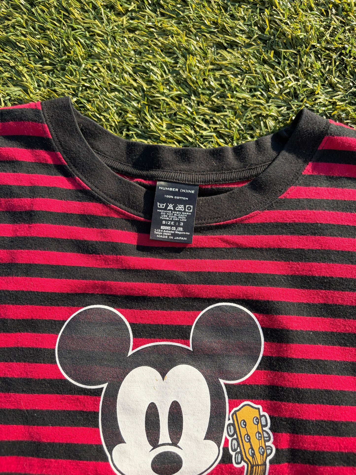 Number (N)ine Mickey Mouse Red Stripe T-Shirt