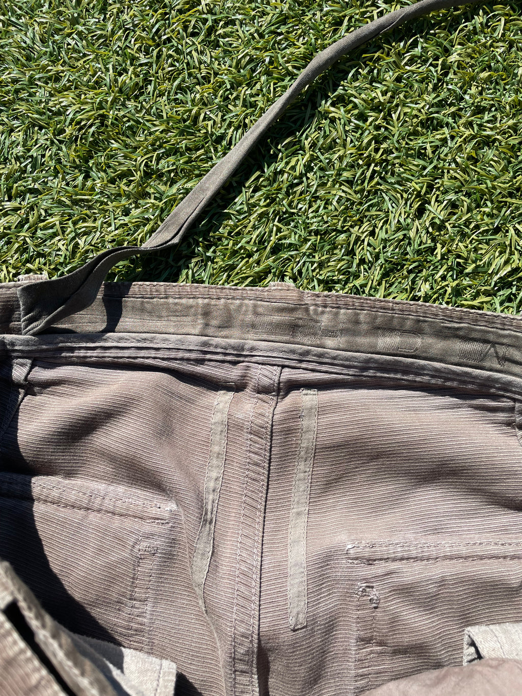 SS09 “Strutter” - Rick Owens Double Layered Grosgrain Brown Aircut Denim