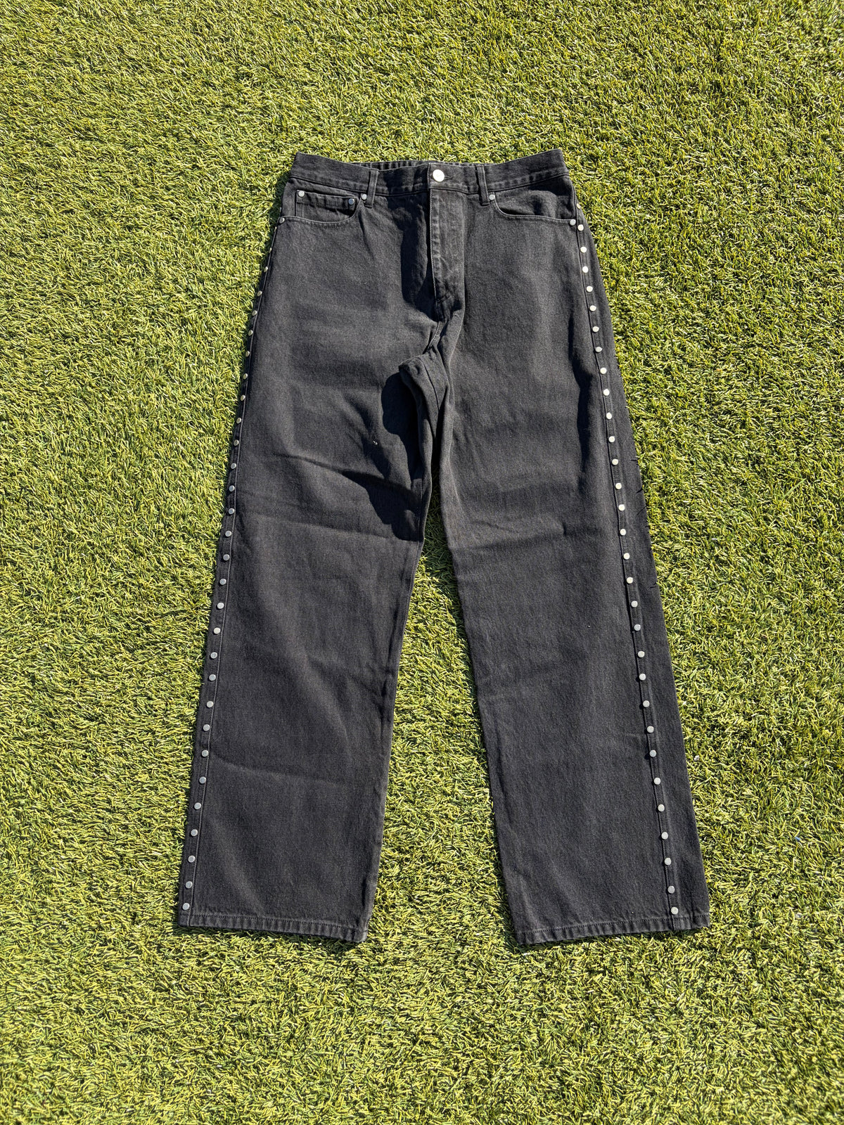 AFB Studded Super Baggy Black Denim