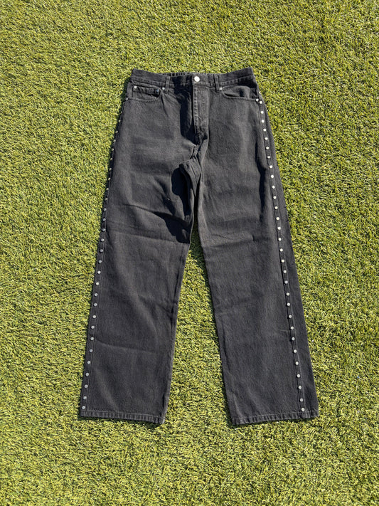 AFB Studded Super Baggy Black Denim