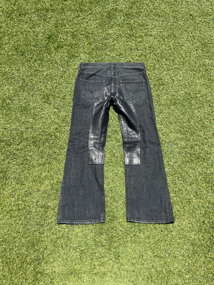 AD2012 Junya Watanabe CDG Hybrid Leather Flare Denim