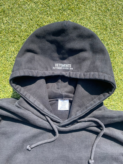 AW15 Vetements OG Metal Logo Oversized Hoodie