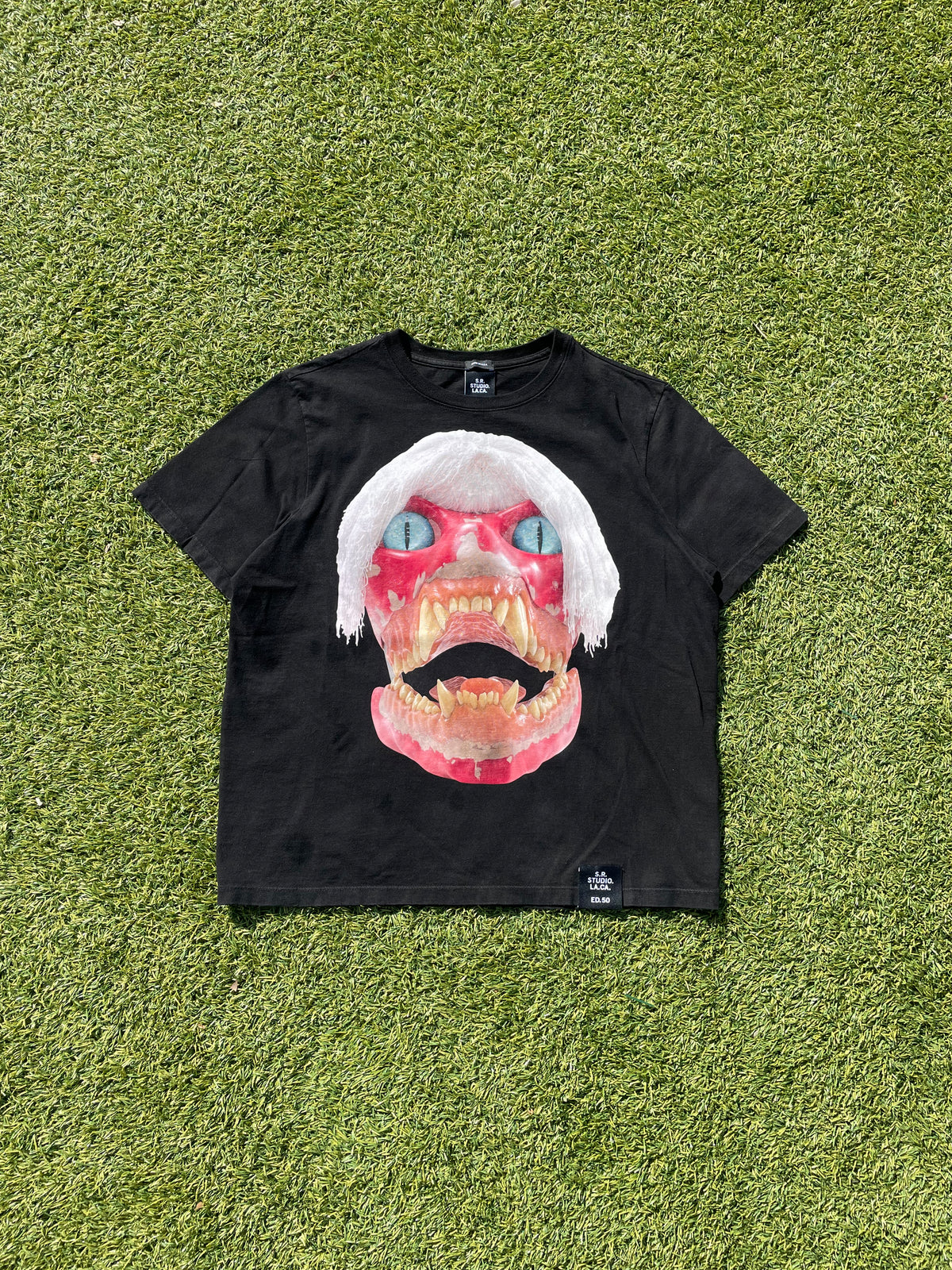 1/50 S.R. Studio By Sterling Ruby White Haired Red Skull T-Shirt