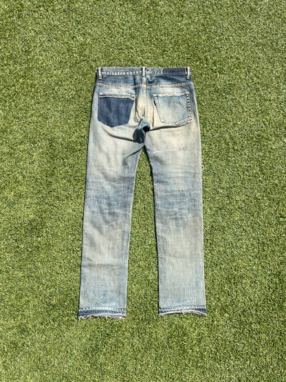 SS10 Undercover ‘68’ Silver Yarn Distressed Denim