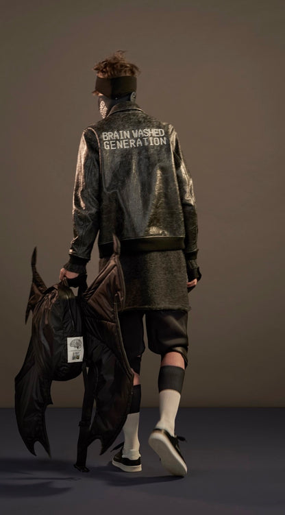 AW17 “Brainwashed Generation” - Undercover Ash Smoke Crackle Leather Jacket