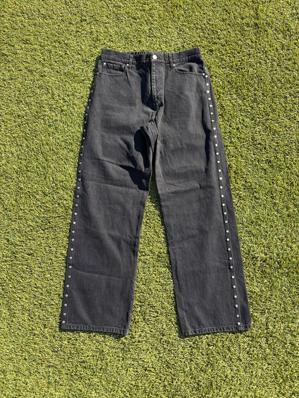 AFB Studded Super Baggy Black Denim