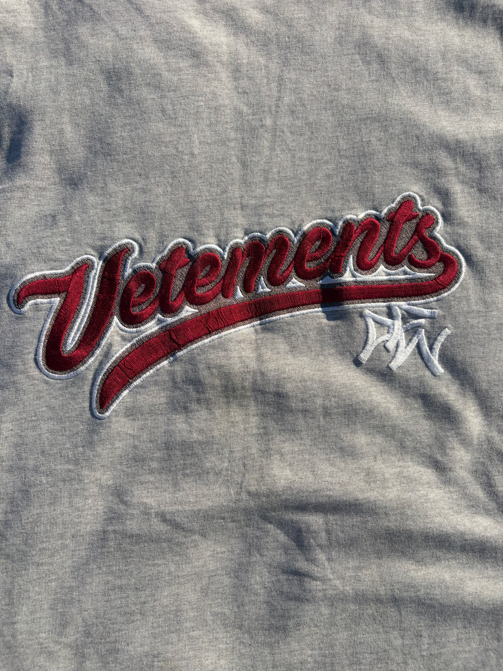 SS18 Vetements Baseball Logo Grey T-Shirt
