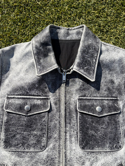 AW17 “Brainwashed Generation” - Undercover Ash Smoke Crackle Leather Jacket