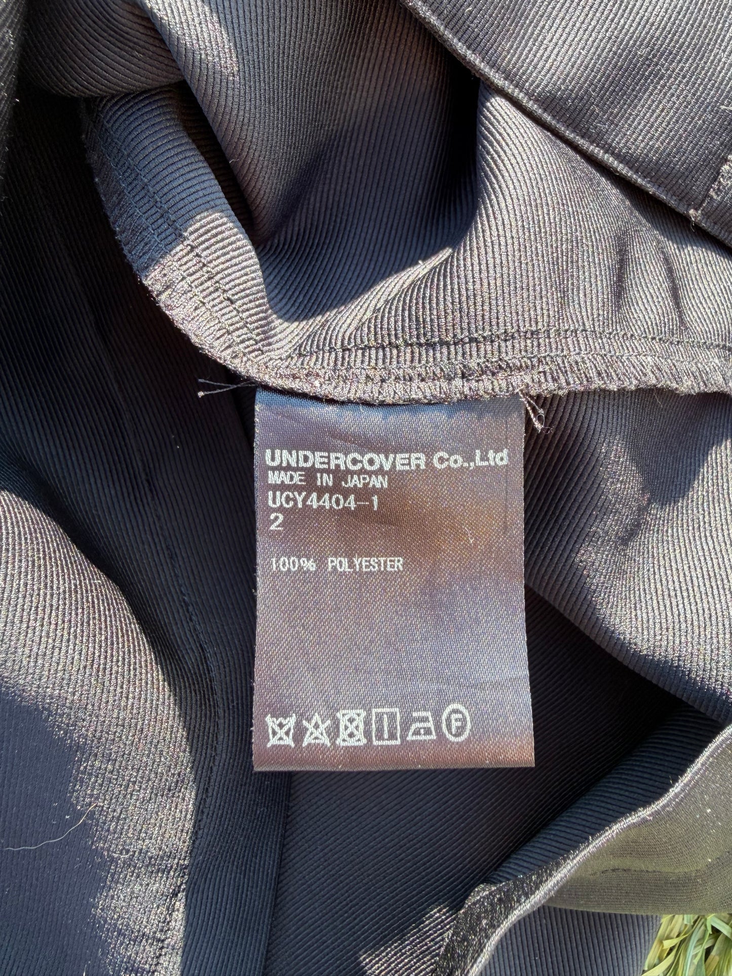 SS20 Undercover Pleated Spider Web Silk Button Up