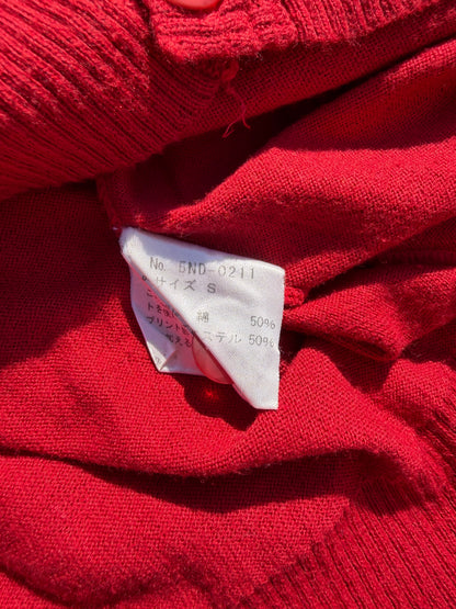 1990s Hysteric Glamour “Destroy All” Red Knit Cardigan