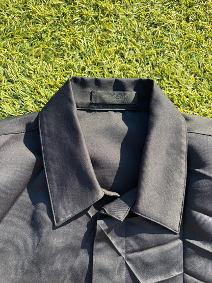 SS20 Undercover Pleated Spider Web Silk Button Up