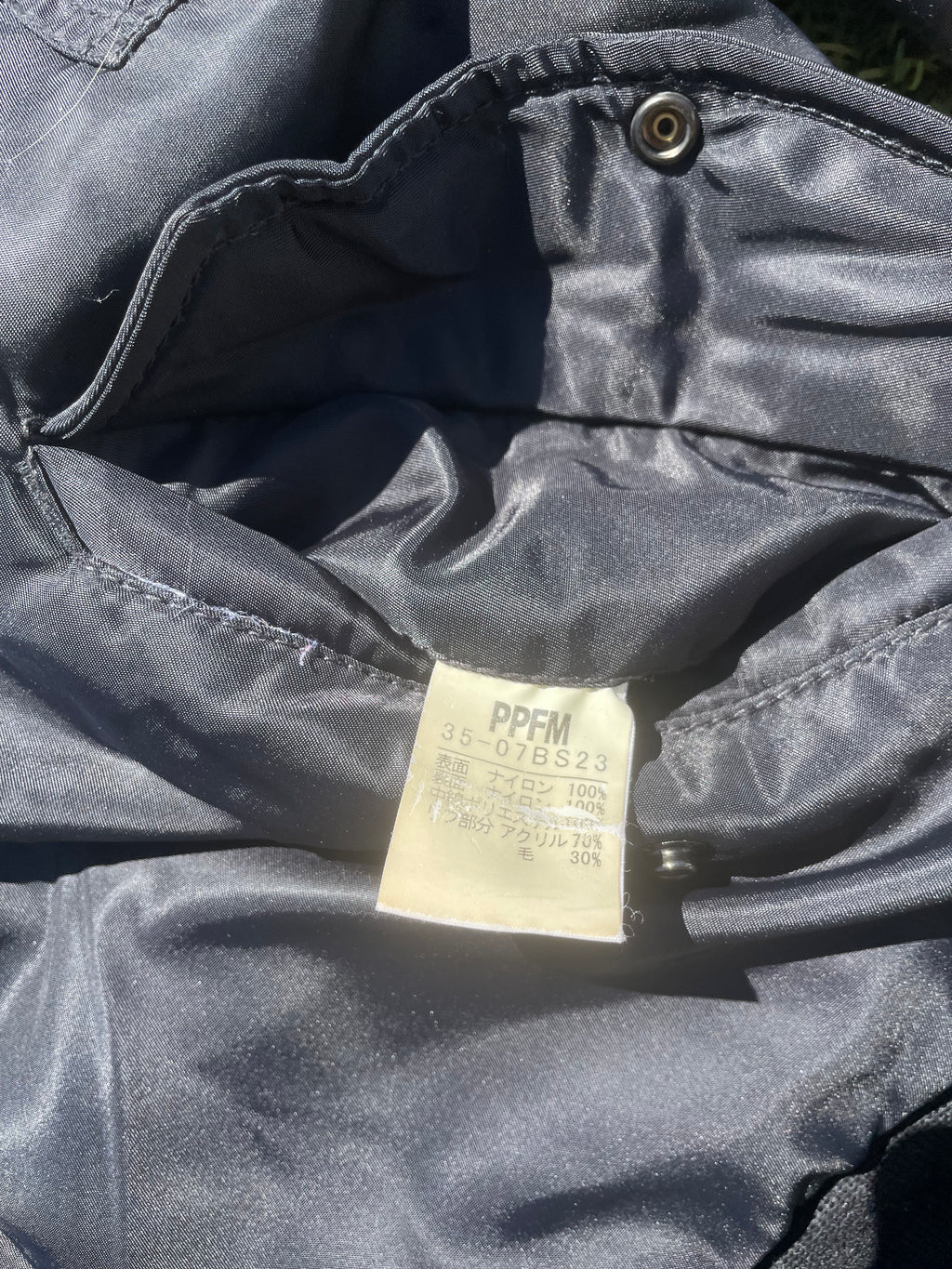 PPFM Black Military Patchwork Nylon Bomber Jacket