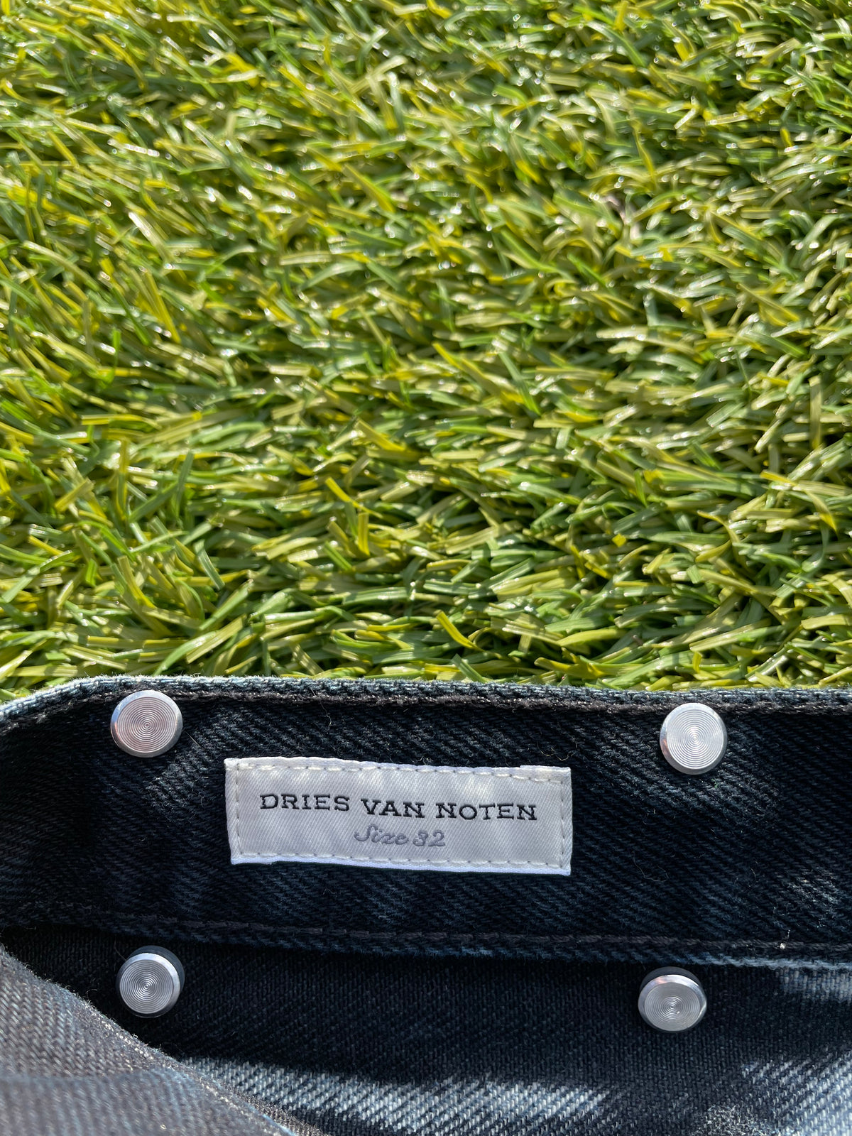 AW22 Dries Van Noten Bleached Ripple Black Denim