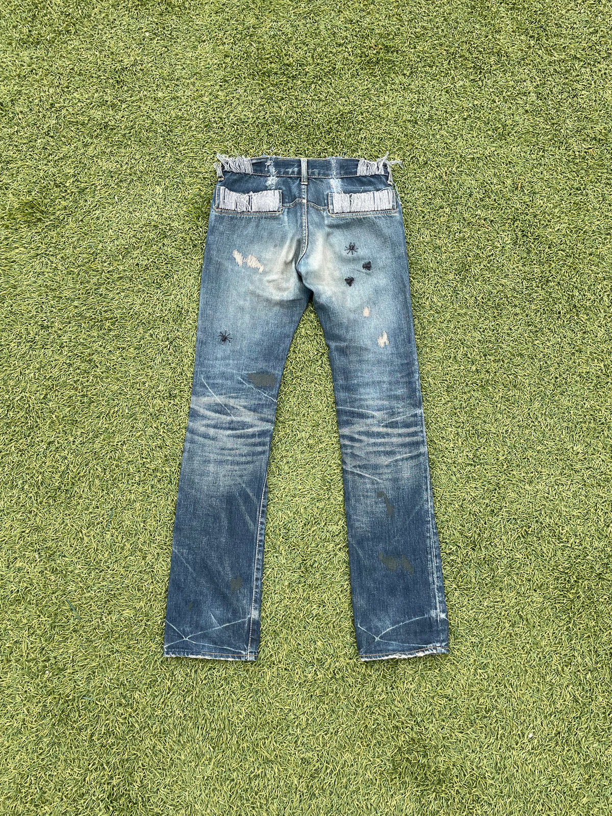 AW06 “GURUGURU” - Undercover Insects Embroidered Blue Denim