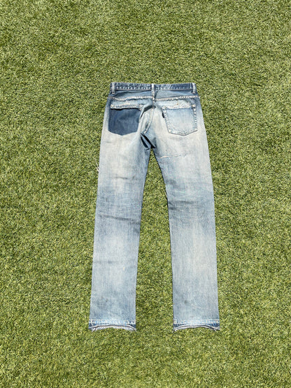 SS10 Undercover 68 Blue Yarn Distressed Denim