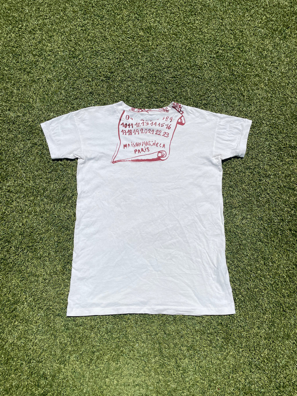 2021 Maison Margiela Trompe Loeil Scroll Logo T-Shirt