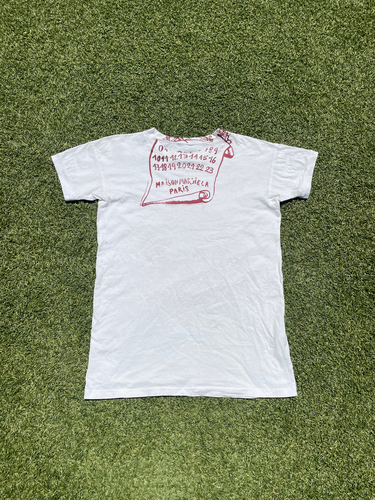 2021 Maison Margiela Trompe Loeil Scroll Logo T-Shirt